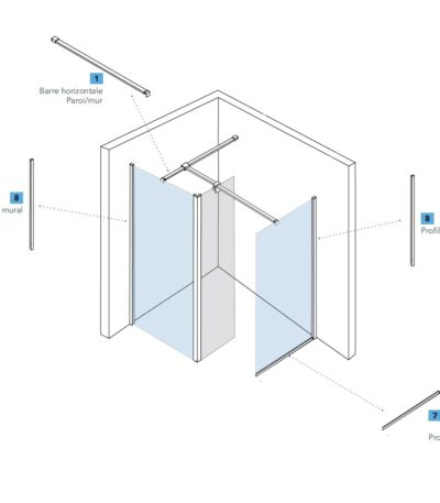 kit profilé douche barre 8mm